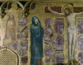 Karl IV. (1316-78) im Gebet, die Jungfrau und Christus am Kreuz, aus der St. Wenzel Kapelle
